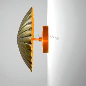 3 light wall sconce Raw brass finish Mid-Century Modern Antique Brass Italian Wall Sconce Light | Brass Wall Sconce Light