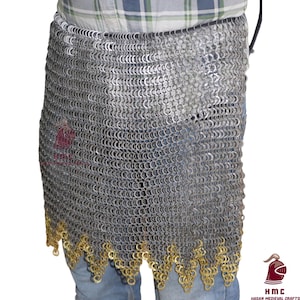 Chainmail Skirt, 9mm Flat Ring Dome Riveted with Solid Rings Sca Skirt, Easter Gifts