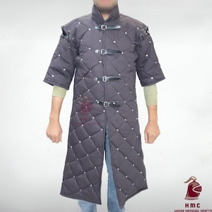 Medieval padded armor, Medieval gambeson, Long padded jacket, Larp costume, SCA Gambeson, Viking armor, live stage costume