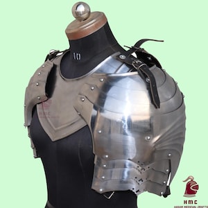 Espaulière médiévale avec gorgerin - GN/Cosplay/HMB/SCA calibre 18