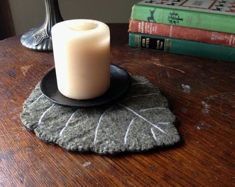Leaf Candle Mat- Sage Green