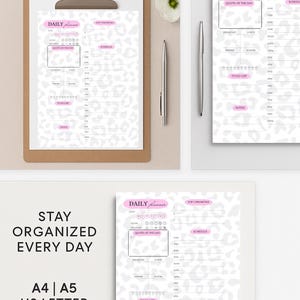 Daily Planner Printable | Minimalist Daily Schedule | To Do List | A4 A5 US Letter PDF | Instant Download | Productivity Planner