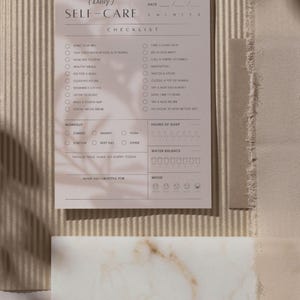 Daily Self Care Planner | Printable Self Care Checklist| Wellness & Mental Health Tracker| Minimalist Wellness Journal |Instant Download PDF