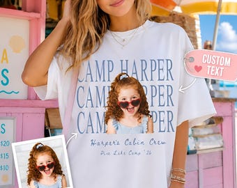 Personalized Photo Camp Bachelorette Shirt,Custom Cabin Crew Bride Tee,Mountain Bach Party Tee,Team Bride Camp Weekend Tee,Bride Squad Gift