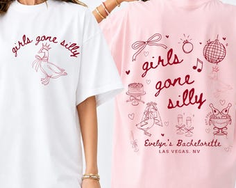 Girls Gone Silly Bachelorette Party Shirt,Funny Goose Bride Tee,Custom Bridesmaid Matching Shirt,Personalized Bach Weekend Girls Trip Gift