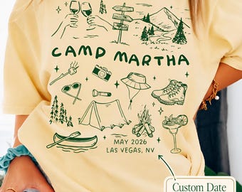 Vintage Camp Girls Trip Shirt,Custom Camping Vacation Tee,Outdoor Mountain Shirt,Retro Lake Weekend Girls Getaway,Travel Group,Besties Trip