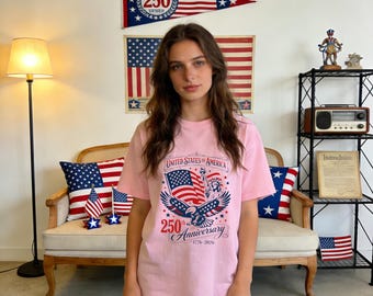 USA 250th Anniversary Bald Eagle Statue of Liberty Shirt,1776-2026 Patriotic US Tee, American Pride Apparel,Floral Quilt Style Patriotic Tee