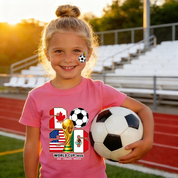 Kids 2026 World Cup Tee,Patriotic Sports Game Day Outfit,Football Support Wear,World Cup Gift Idea,2026 World Cup USA Canada Mexico Shirt