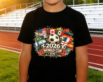 2026 World Cup Soccer Shirt,Toddler Youth International Flags Tee,Kids World Tournament Fan Top,Patriotic Sports Game Day Outfit,Soccer Tee