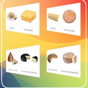 Montessori - Set flash per 44 formaggi francesi