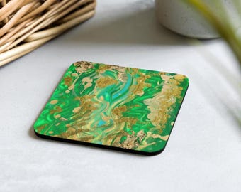 Colorful cork coasters, coasters for cups and glasses, party favors, coasters with art prints, unique abstract table decorations