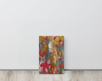 Impresión en lienzo, impresión de arte abstracto, impresión sobre lienzo, arte de pared de ensueño con polvo de oro