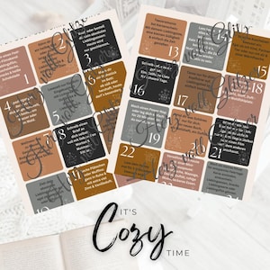 Cozy Selfcare Advent Calendar to print & cut out, digital Advent calendar for adults, PDF print, mindfulness in December