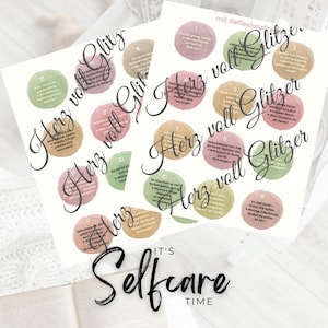 Advent calendar with 24 self-love impulses and reflection questions, digital advent calendar for adults, PDF print, self-love calendar