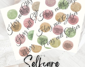 Advent calendar with 24 self-love impulses and reflection questions, digital advent calendar for adults, PDF print, self-love calendar