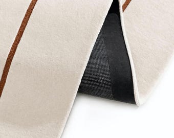 Modern Brown Ivory Abstract Boho Rug 5x8 6x9 Hand Tufted Mid Century Area Rug for living Room Bedroom Nursery Room New Zealand Wool Carpets