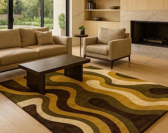 Modern Abstract Wool Rug | Hand-Tufted, Muted Earth Tones