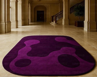 Luxury Purple Area Rug | Modern Abstract Design