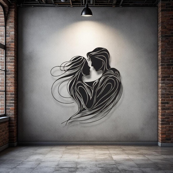 Lovers Metal Wall Art – Romantic Minimalist Couple Decor - Etsy