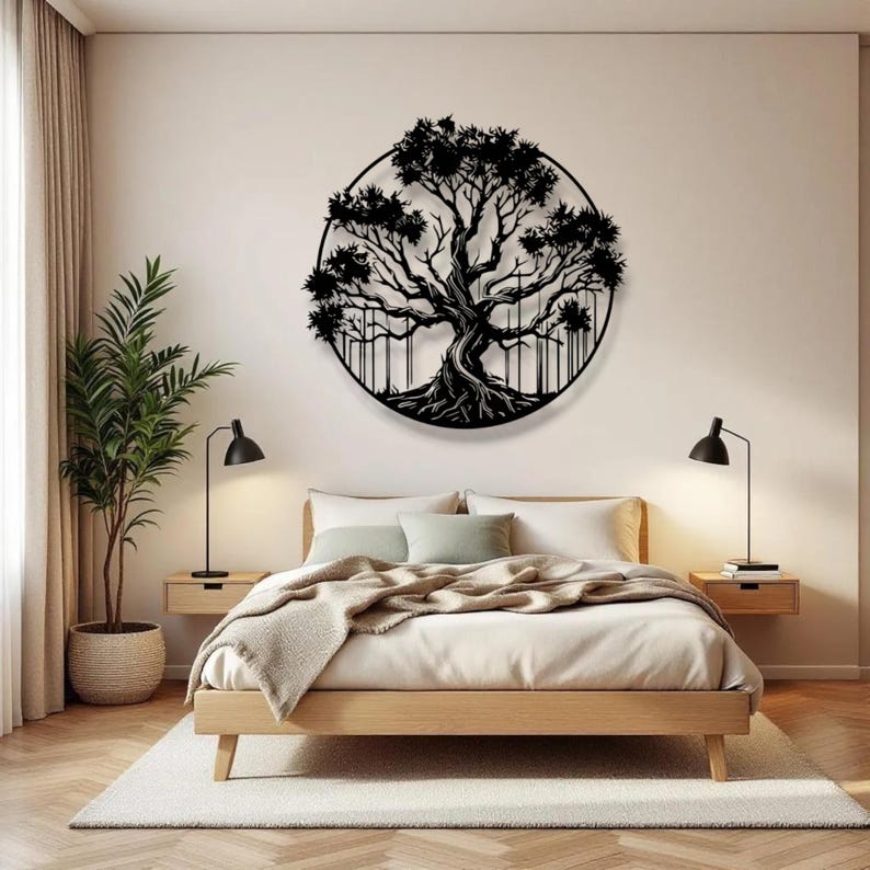 Tree of Life Metal Wall Art Circular Nature Symbol Steel Decor - Etsy