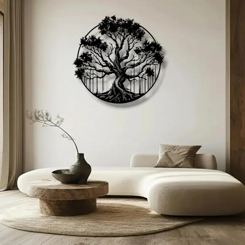Tree of Life Metal Wall Art Circular Nature Symbol Steel Decor - Etsy