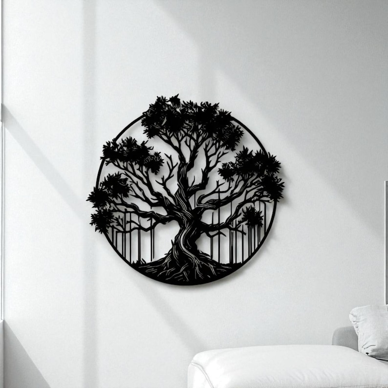 Tree of Life Metal Wall Art Circular Nature Symbol Steel Decor - Etsy