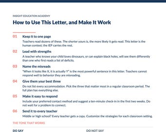 La carta de bienvenida al cole que todo profesor necesita recibir de ti.