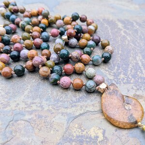 Ocean Jasper and Ammonite Mala 108 Stones image 4