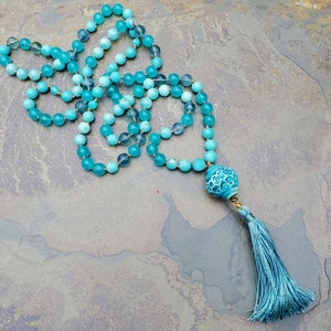 Throat Chakra Power Mala - 108 Stones
