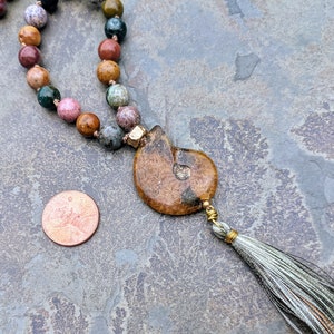 Ocean Jasper and Ammonite Mala 108 Stones image 6