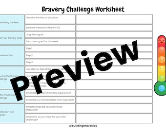 ARFID Bravery Challenge Exposure Therapy Worksheet