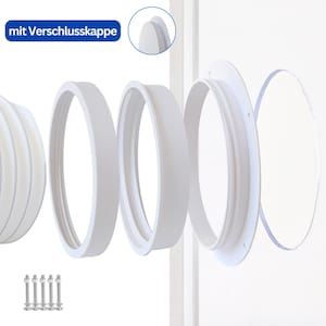 Adapter węża wydechowego 150 mm, gwint lewy - kołnierz ścienny do klimatyzatorów przenośnych - solidne połączenie węża z zestawem montażowym - zamienny (CCW)