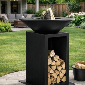 Foyer extérieur avec surface pour barbecue - Robuste - Style rassemblement - FP004