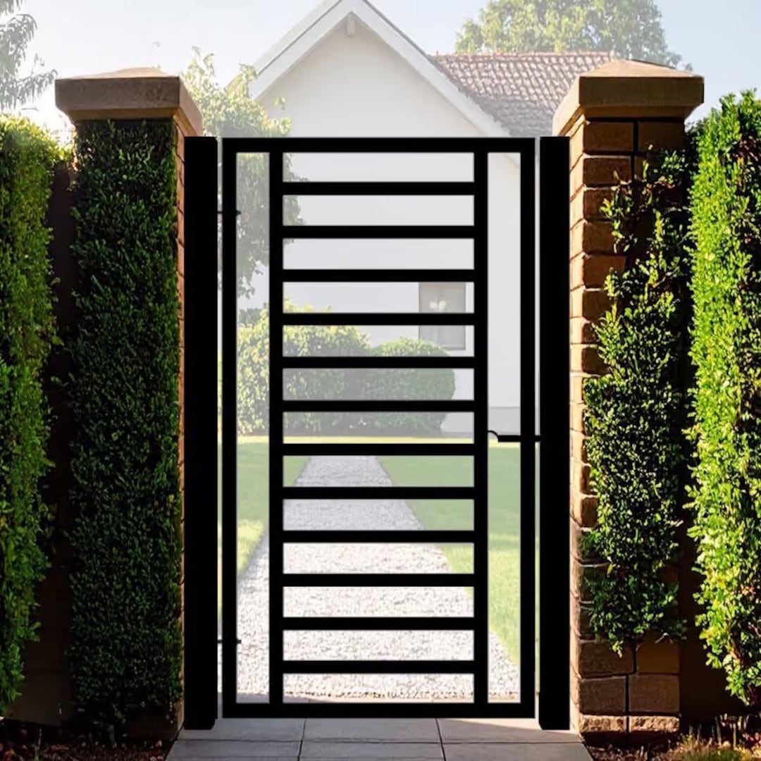Modern Metal Pedestrian Gate – Heavy Duty Single Gate - Etsy