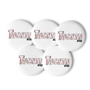 Personalized Baseball Name Pin Buttons: Set of 5, Baseball Mom Gifts