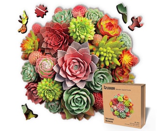 Extra dikke houten puzzel van 5 mm voor volwassenen – 500 stukjes | Houten puzzel voor volwassenen met unieke handvormige stukjes, sappige harmonie