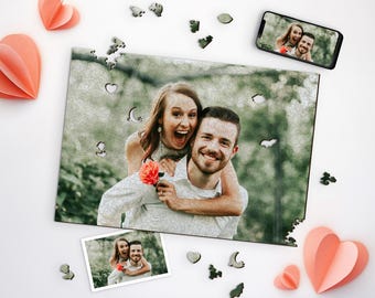 Love-Themed Personalized Wooden Puzzle - Custom Puzzle with Collectible Pieces