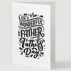 Cartão para o Dia dos Pais | Design de bigode preto e branco | Modelo para impressão ou digital