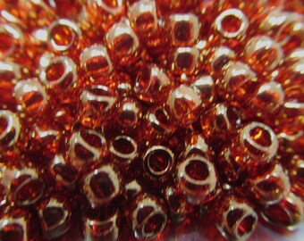 African Sunset Gold Luster Red sizes 11/0, 8/0 or 6/0 Toho Glass Seed Beads for Beadwork Designs and Jewelry Making - 10 grams