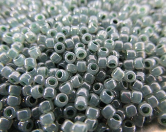 Aqua Ceylon Dark Seafoam Czech Glass 11/0 Takumi Large Hole Toho Glass Seed Beads (10 grams)