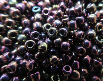 Iris Dark Purple size 11.0 uniformly made round Toho glass seed beads (10 grams) jewelry making beads