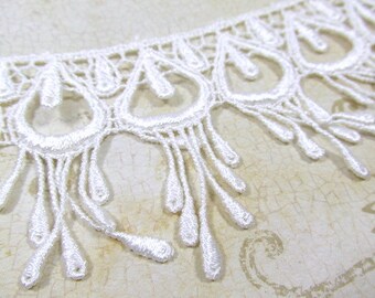 Ivory Peacock Venice Lace - 3 inches for Costume or Bridal Trim (1 yard)