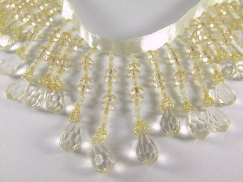 Beige Gold Graduated 2.75 Medium Teardrop Beaded Fringe Decorator Beaded Trim image 5