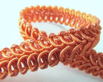 Coral Orange 12mm Raised Heavy Gimp Decorator or Upholstery Trim