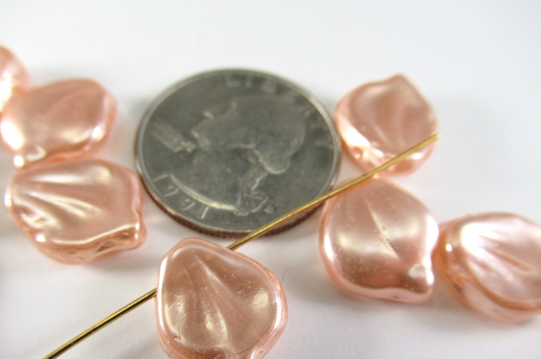 Czech Round Glass Imitation Pearls Pink Pearl color 14mm 10 pieces CL4 -  Crystals and Beads for Friends
