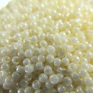 Navaho White Opaque Luster 11/0 or 8/0 Toho Seed Beads (10 grams) jewelry making beads