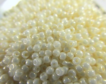 Navaho White Opaque Luster 11/0 or 8/0 Toho Seed Beads (10 grams) jewelry making beads