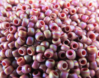 Dark Red Rainbow Semiglaze 8.0 Czech Glass Toho Seed Beads (10 grams) jewelry making beads