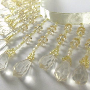 Beige Gold Graduated 2.75 Medium Teardrop Beaded Fringe Decorator Beaded Trim image 3