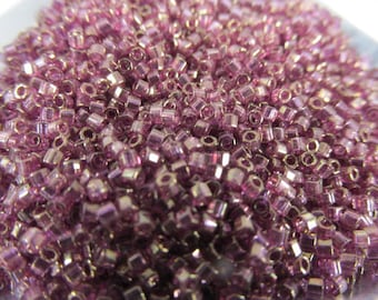 Transparent Gold Lined Amethyst Hex Cut Miyuki Delica 11.0 Beads (8 grams)